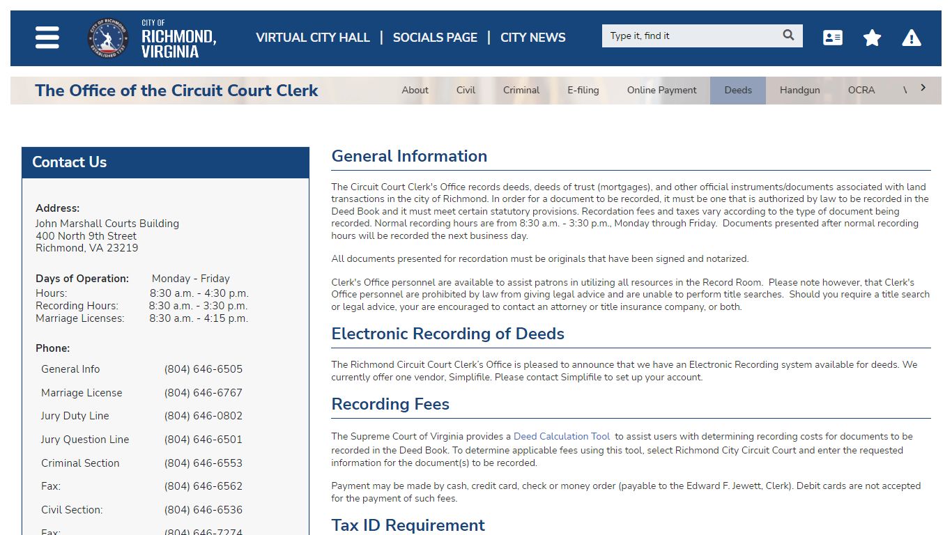 Deeds | Richmond - RVA